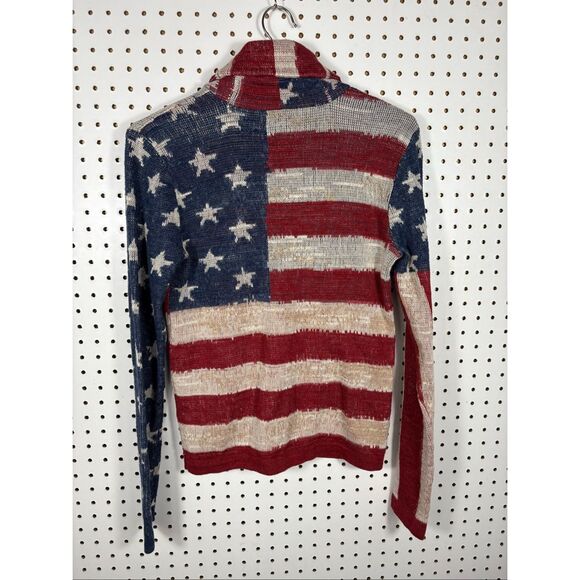 Ralph Lauren Denim & Supply Women American Flag knit Sweater Cardigan size M - Picture 2 of 7